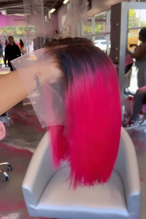 Custom pink wig