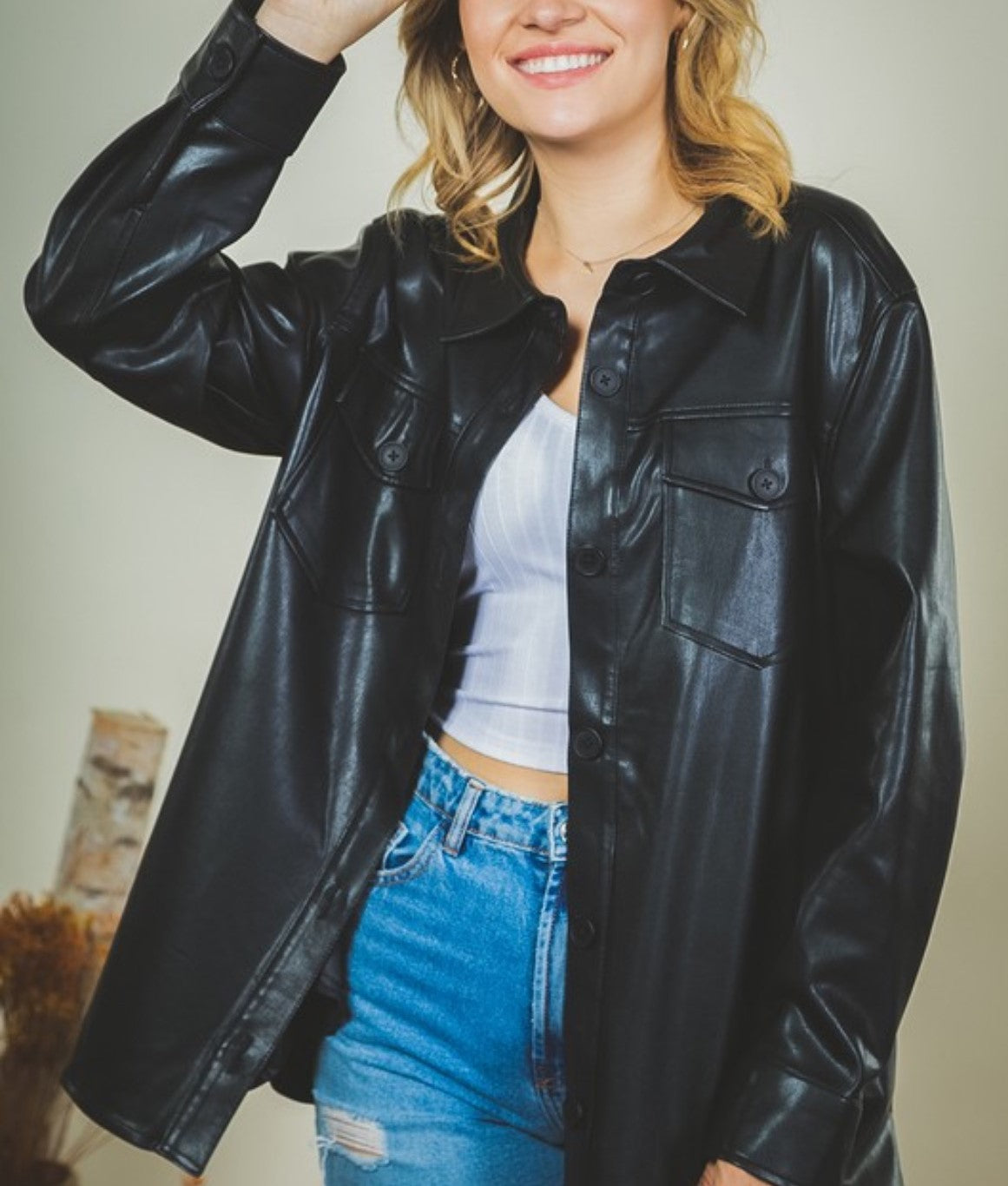 The Matrix Faux Leather Top