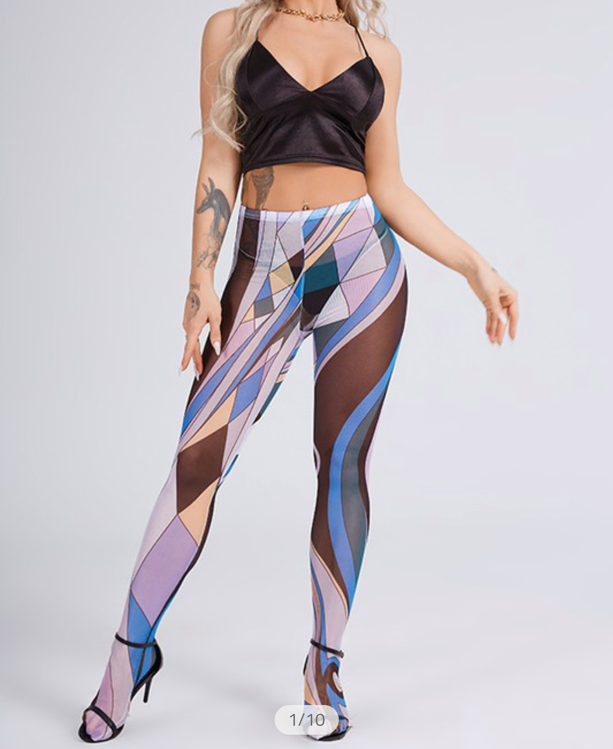 Geometric Sheer Tights