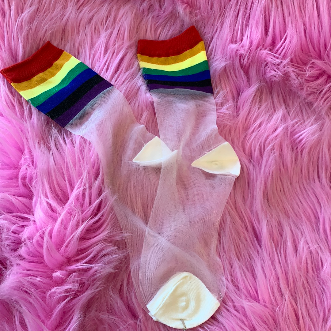 Rainbow Sheer Sock