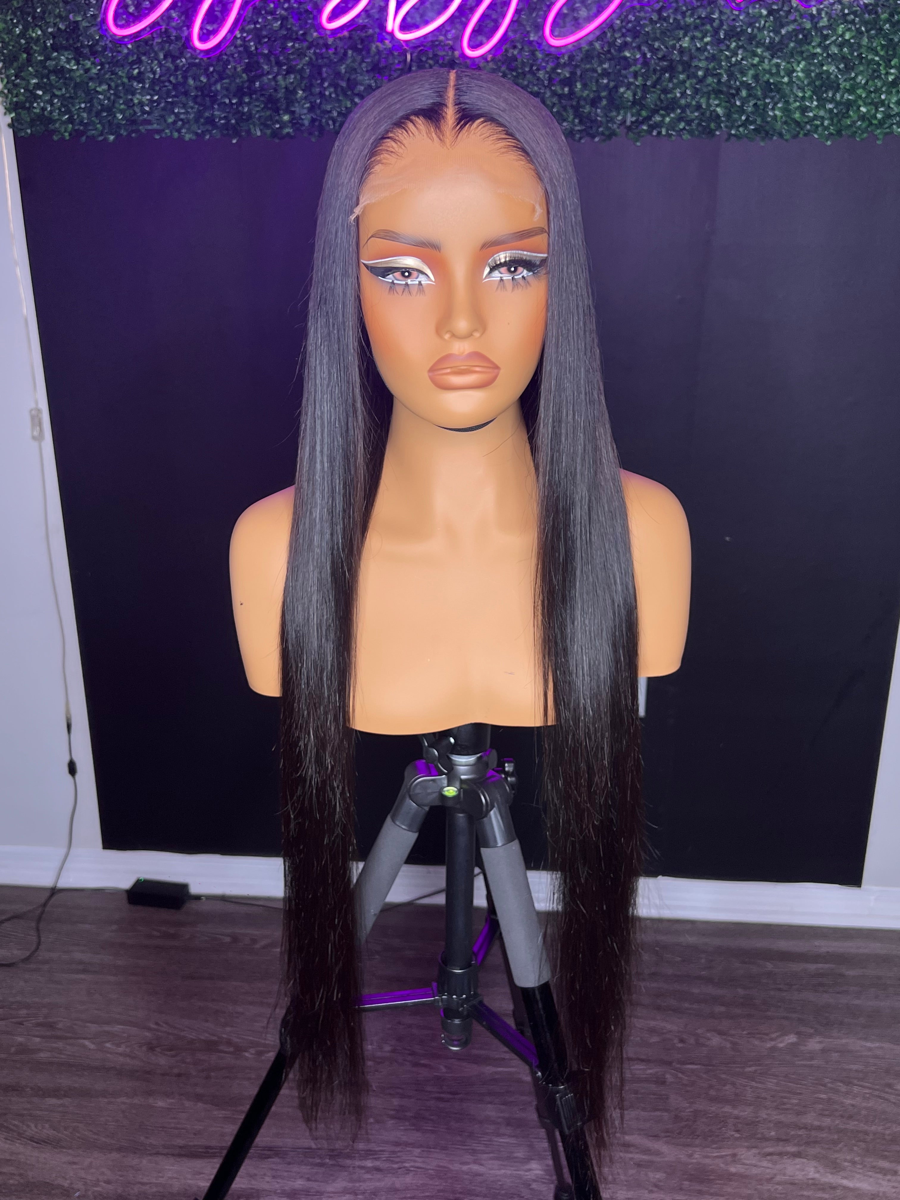 30” jet black , plucked and styled 5x5 hd lace wig