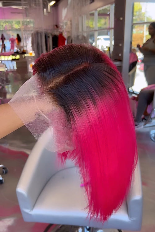 Custom pink wig