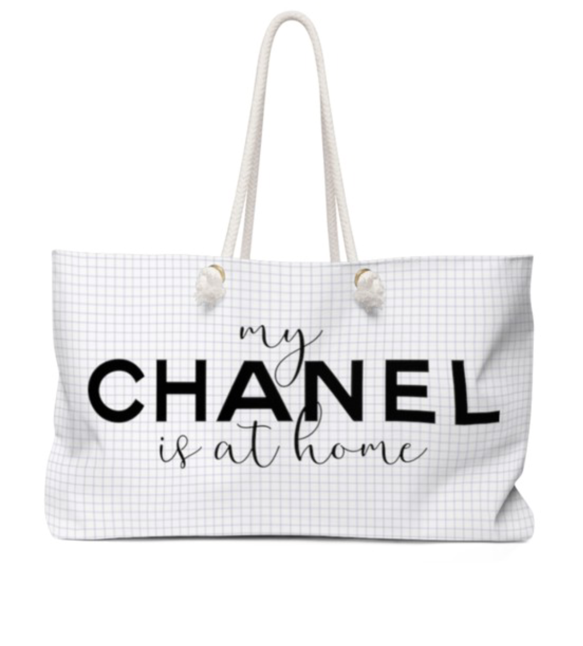 Saco Tote Bag My Chanel is at Home Glitter