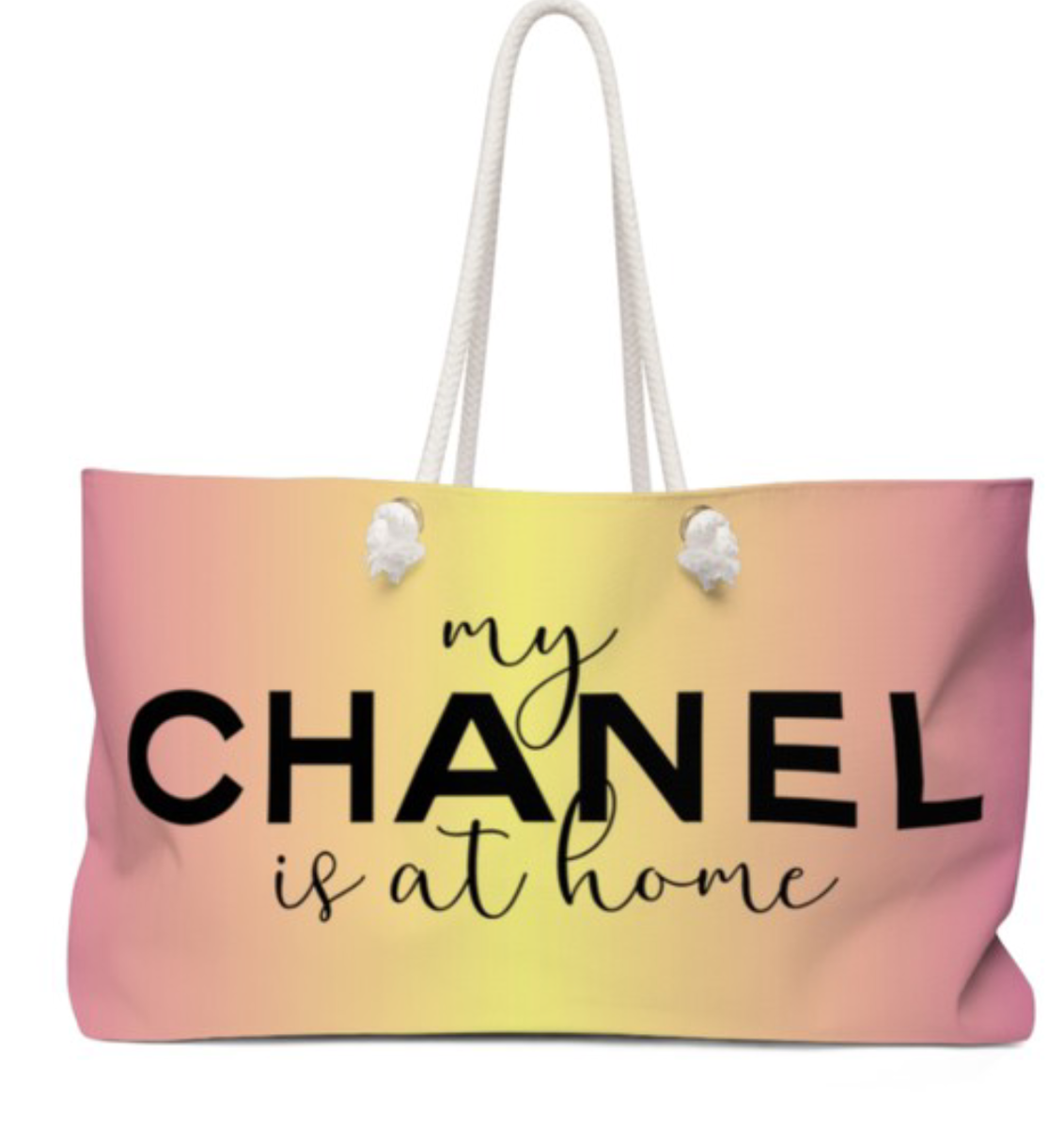 my chanel is at home tote bag